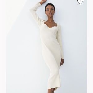 Rib Knit Bodycon Dress MIDI